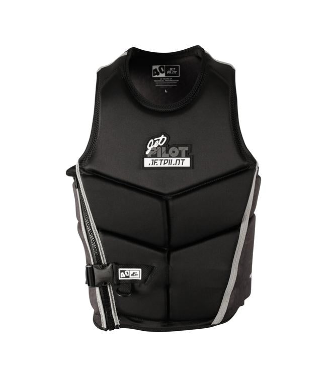Jetpilot Nighthawk Black Mens Life Vest front view L50S PFD 3 certified 40 year edition neoprene vest