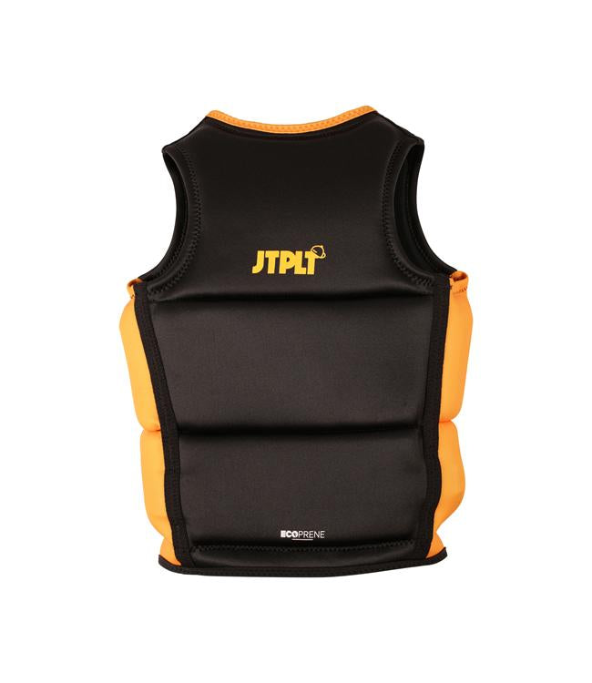 Jetpilot Freeride Black Boys Life Vest alternate angle showing youth wakeboard cut and panels