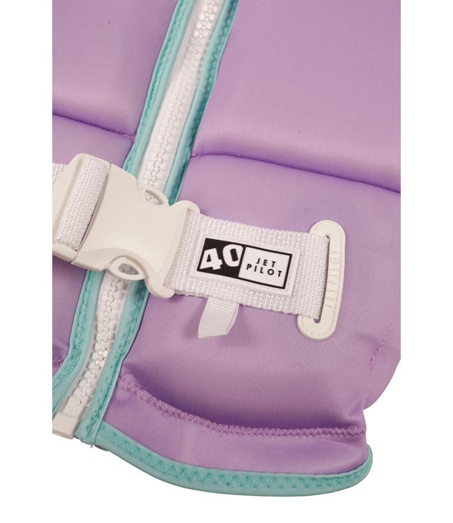 Jetpilot Freeride Purple Girls Life Vest front view L50S PFD 3 certified Ecoprene vest for girls
