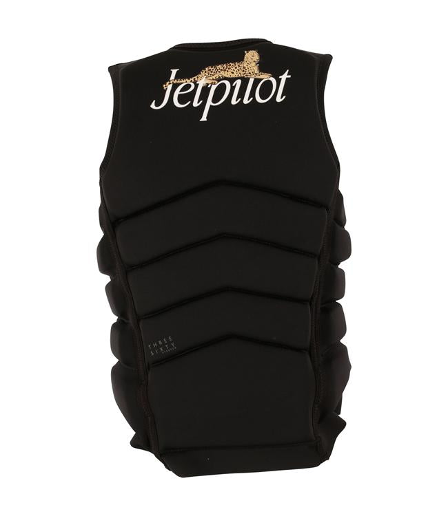 Jetpilot Zahra X1 Black Womens Life Vest side profile showing female-cut fit and side zip entry