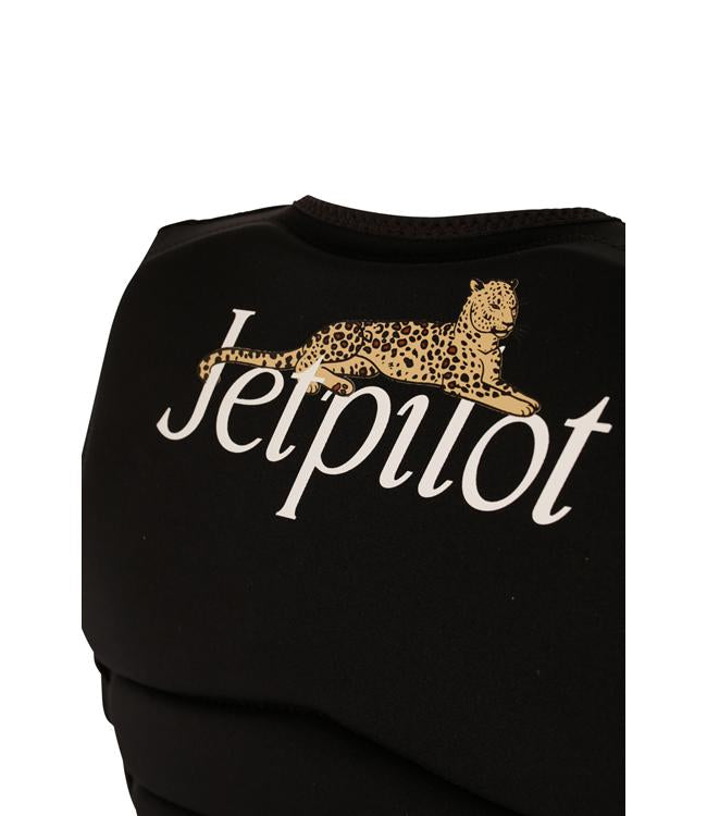 Jetpilot Zahra X1 Black Womens Life Vest detail of side zip closure and panel construction