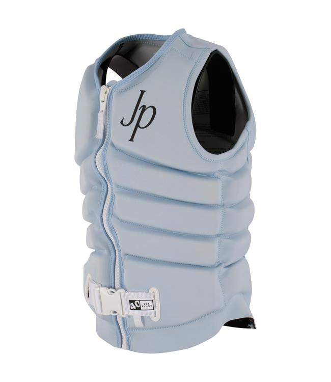 Jetpilot Zahra X1 Ice Blue Womens Life Vest back view with sculpted neoprene panels for wakeboarding