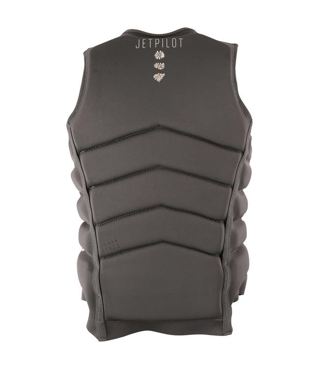 Jetpilot Isla X1 Charcoal Womens Life Vest side profile showing female-cut wakeboarding fit