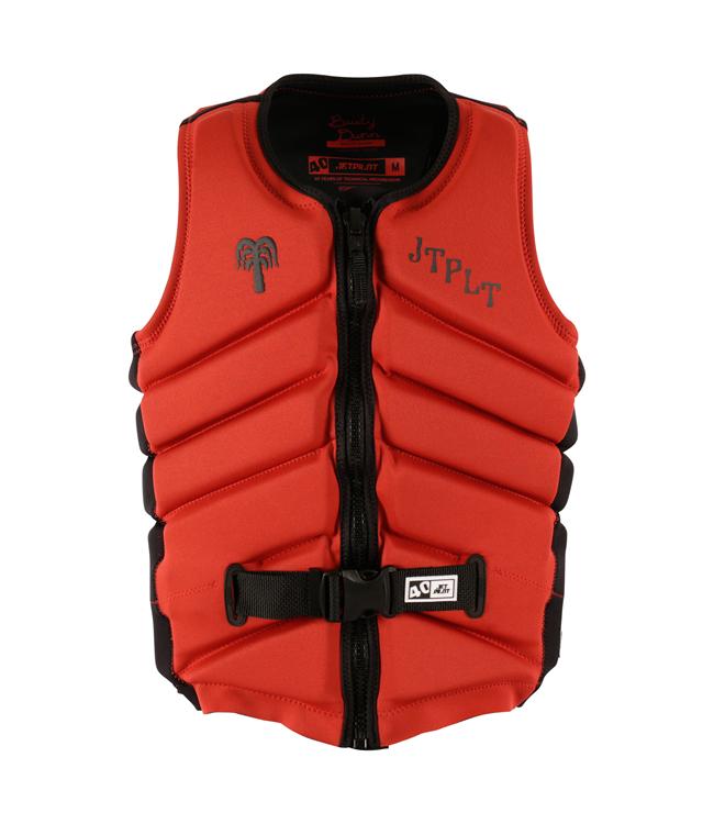 Jetpilot Busty X1 Dark Red Mens Life Vest front view L50S PFD 3 certified stretch neoprene vest