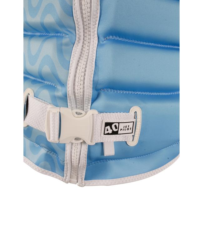 Jetpilot Luna X1 Blue Womens Life Vest alternate angle showing chest panel female construction