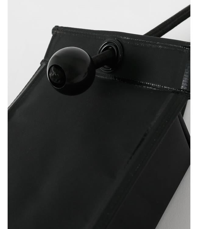 Jetpilot Black PWC Fender alternate angle showing brand stamp and full length proportions for jet ski hull
