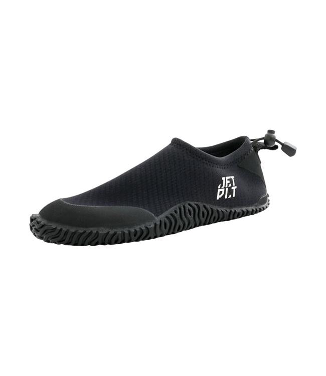 Jetpilot Black Mens Hydro Shoe side profile showing low-cut ankle and reinforced toe panel