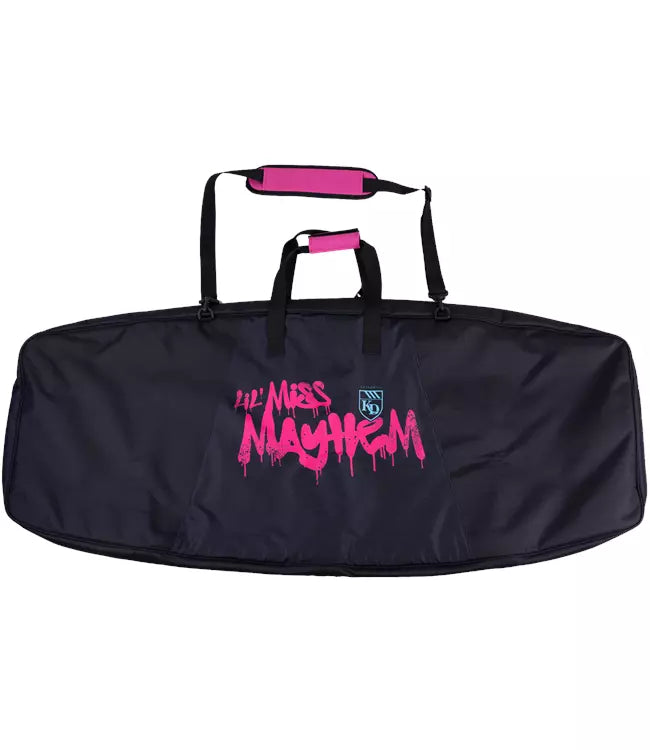 KD Deluxe Miss Mayhem Kneeboard Cover - base view showing bottom padding and reinforced carry handle