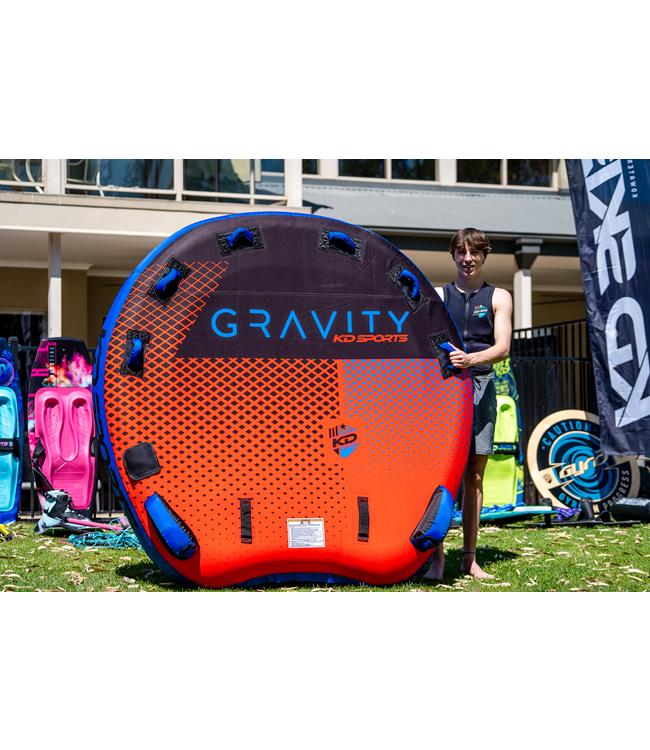 KD Gravity 3 3-person ski tube - close detail of soft-grip handle with neoprene knuckle guard