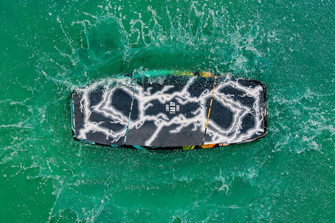 Liquid Force Tao Wakeskate ridden at the cable park during a wakeskate session