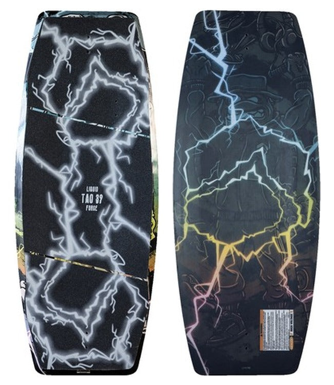 Liquid Force Tao Wakeskate - primary studio view of the bindingless wakeskate deck with grip tape