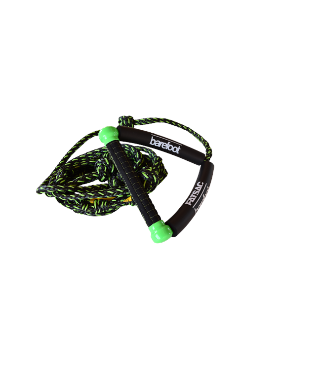 Fatsac Surf Rope and Handle - alternate view of suede handle on 4-section braided poly-pro mainline