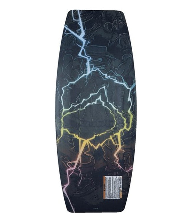 Liquid Force Tao Wakeskate - base view showing the board graphic and moulded fin setup