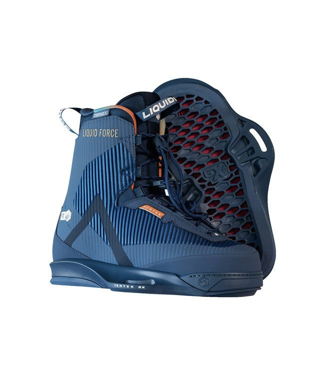 Liquid Force Vertex 6X Wakeboard Boots - primary studio view of the closed toe binding and cuff