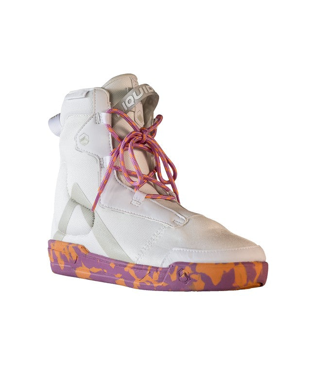 Liquid Force Hook 6X Wakeboard Boots - studio view showing the cuff articulation and flex