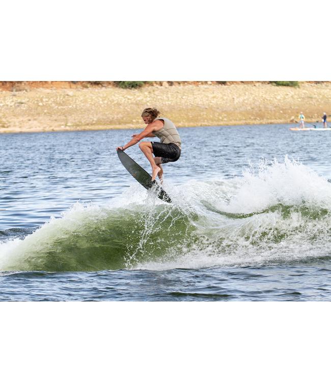 Ronix Carbon Air Core 4 Skimmer - rider boosting an air off the top of the wake