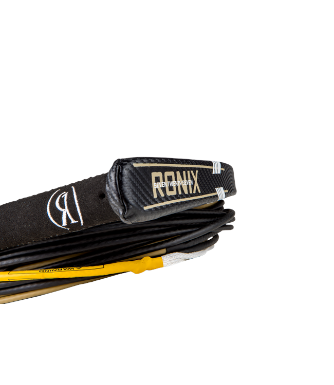 Ronix 727 Pro Foil Rope and Handle - inset detail of silicone honeycomb-embossed cover on the Dyneema line
