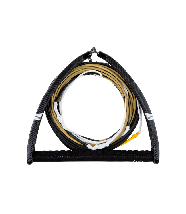 Ronix 727 Pro Foil Rope and Handle - top view of 8-section Dyneema foil mainline with carbon-wrap handle