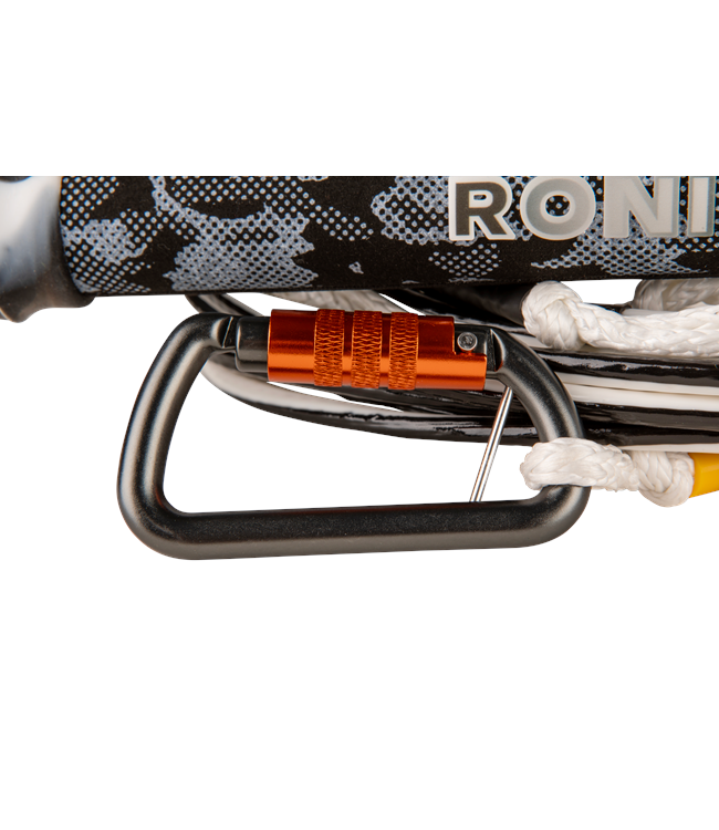 Ronix Recon Bimini Quick Connect Surf Rope - inset detail of quick-connect carabiner at the bimini end