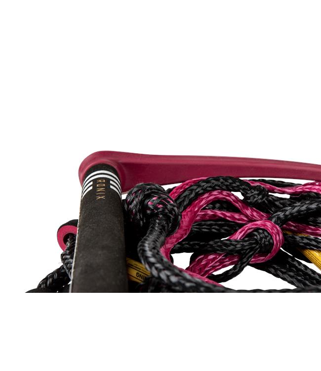 Ronix Womens Silicone Surf Rope and Handle - inset detail showing screened hide grip texture on handle bar