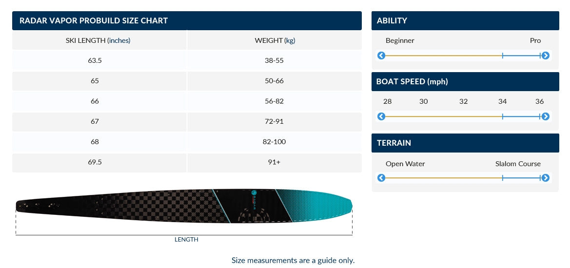 Vapor Pro Build Slalom Ski Radar Skis Australia