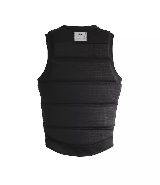 Follow P1 Traction Black Womens Life Vest worn by a woman riding behind the boat on open water