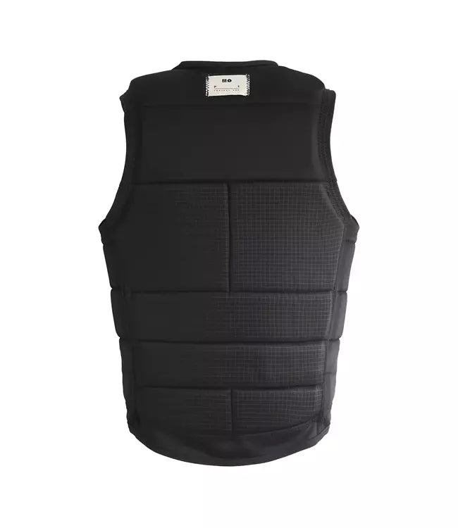 Follow P1 Traction Black Mens Life Vest - back view showing segmented foam panels and side straps