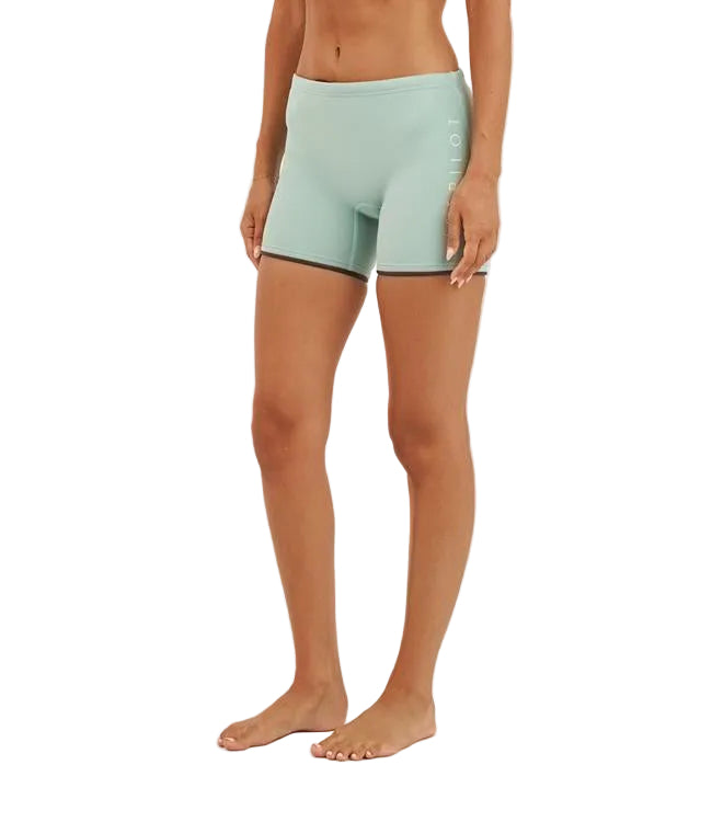 Jetpilot Corp Sage Ladies Neo Shorts 5 inch side profile showing female-cut neoprene fit