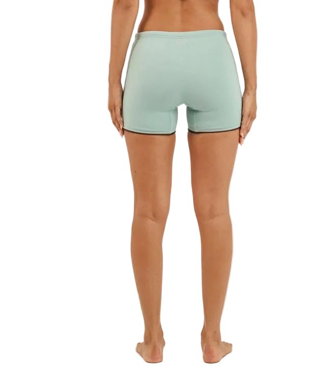 Jetpilot Corp Sage Ladies Neo Shorts 5 inch back view showing 5 inch inseam and flatlock seams
