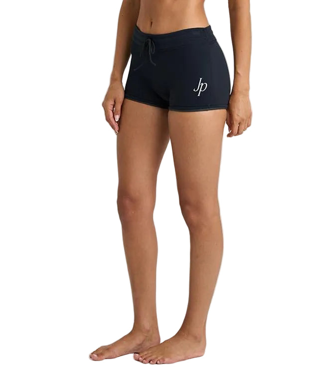 Jetpilot Zahra Black Ladies Neo Shorts 2.5 inch front view 360 Stretch neoprene wetsuit short