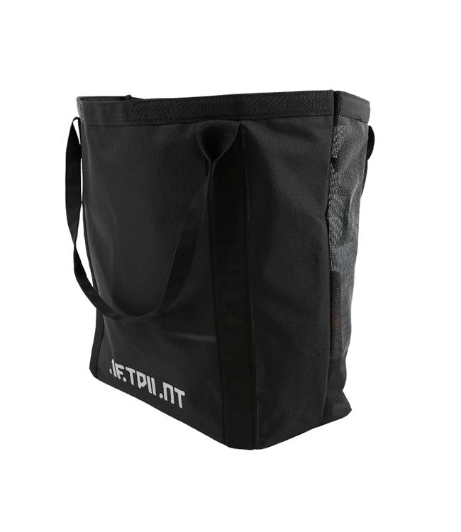 Jetpilot Essentials Blue Tote side view showing reinforced base and webbing handle attachment