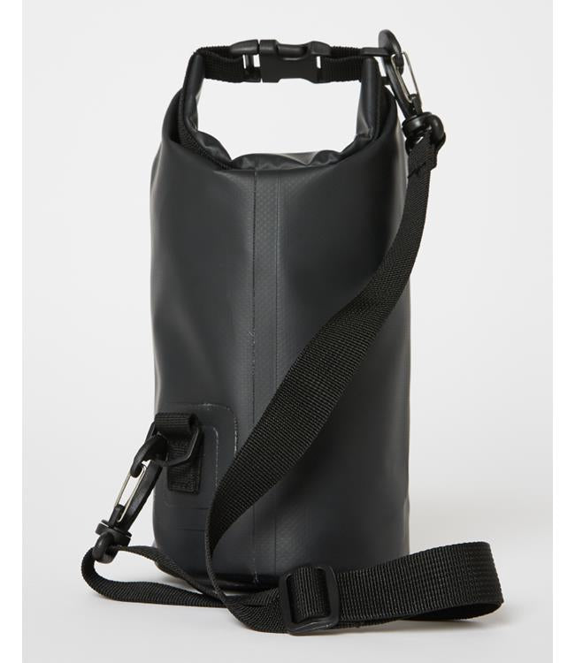 Jetpilot Venture 2L Black Waterproof Bag lifestyle context shot on a wet boat deck
