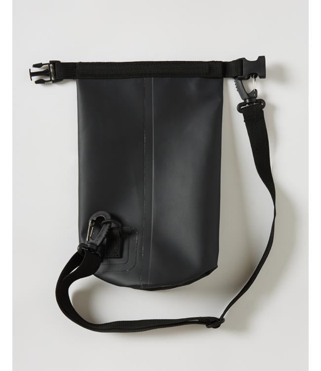 Jetpilot Venture 2L Black Waterproof Bag held in hand showing real-world size reference