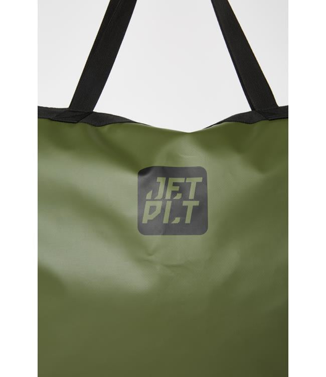 Jetpilot Venture 70L Sage Oversize Tote rear view showing shoulder strap and reinforced base panel