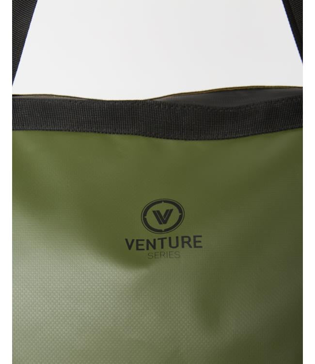 Jetpilot Venture 70L Sage Oversize Tote alternate angle showing side pocket and brand panel