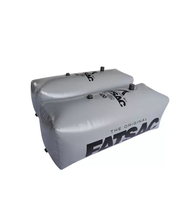 Fatsac V-Drive Ballast Bag Pair grey side profile showing the contoured bag shape and fittings