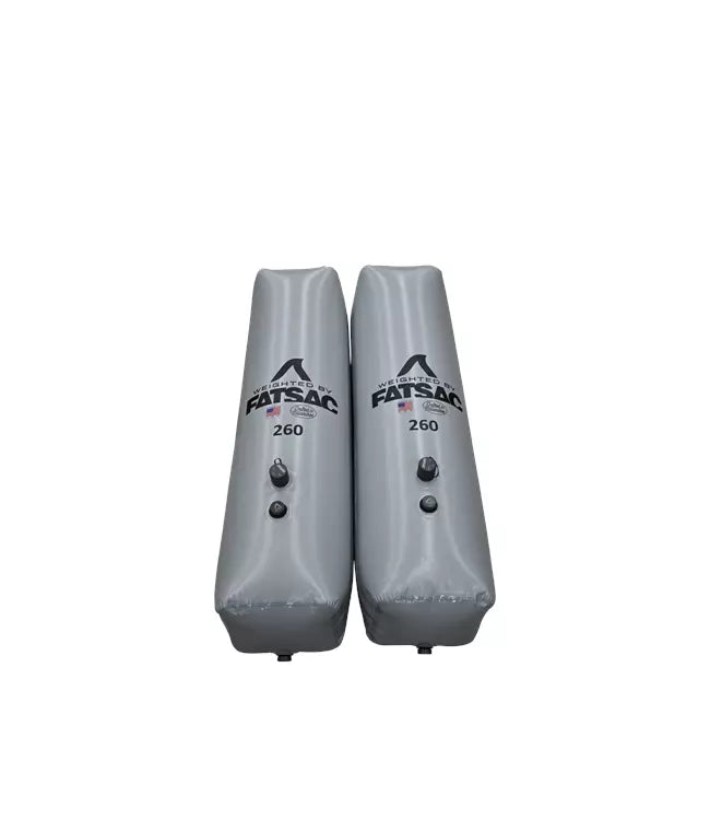 Fatsac Side Sac Ballast Bag Pair grey detail of the long rectangular bag profile and seam construction