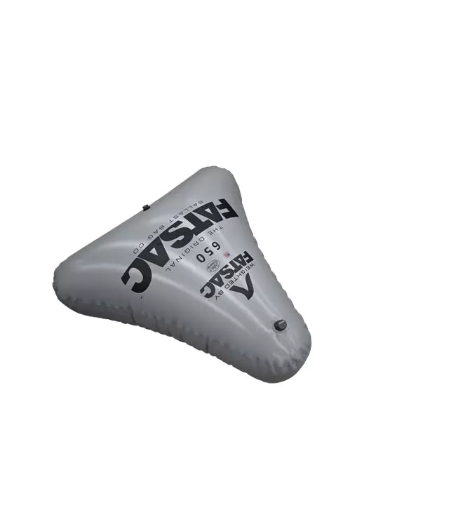 Fatsac Open Bow Triangle Ballast Bag grey alternate view showing the V-pointed front of the bag