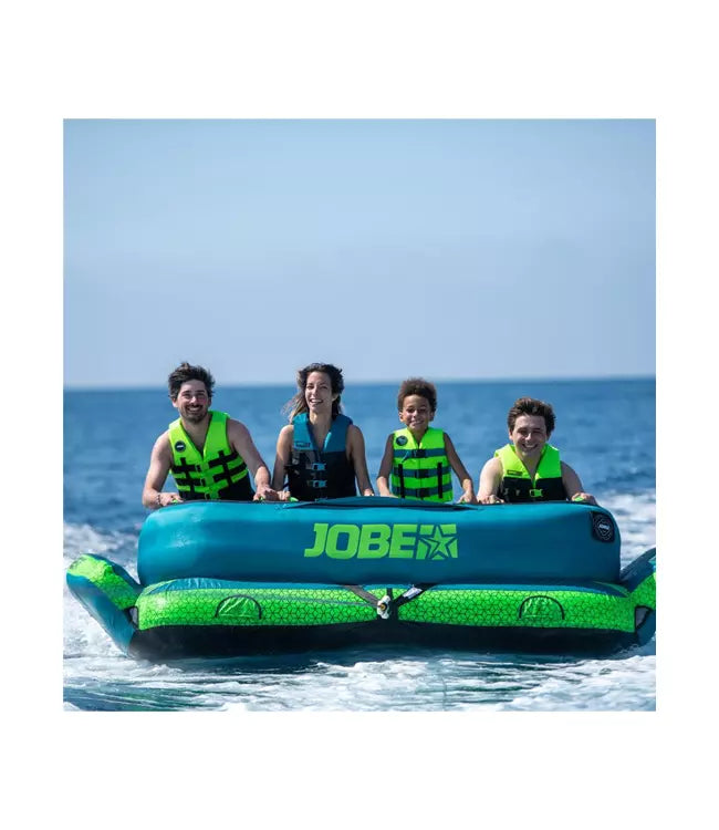 Jobe Binar 4-person ski tube - close detail of reinforced nylon-wrapped handles