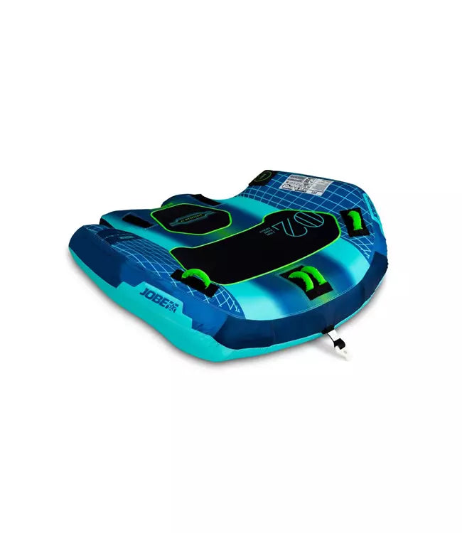 Jobe Airstream 2-person ski tube - studio product shot of full deck with 420D nylon cover