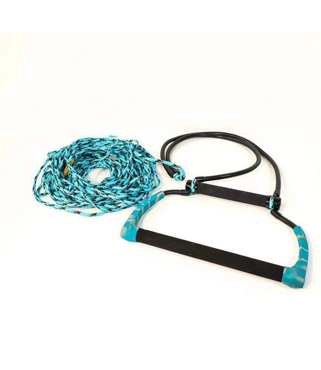 Straightline Deluxe Kneeboard Rope and Handle showing 14 inch EVA foam handle and midway cross handle
