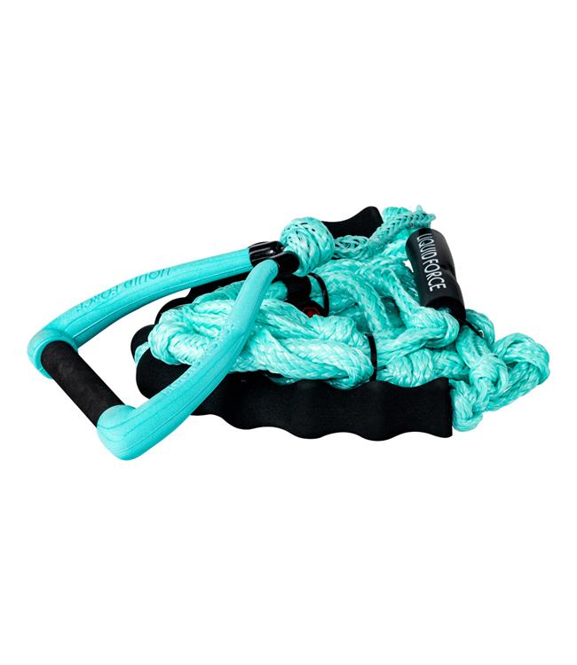 Liquid Force Molded Surf Rope and Handle - 24ft wakesurf line with 9in molded EVA handle and inline shock absorber