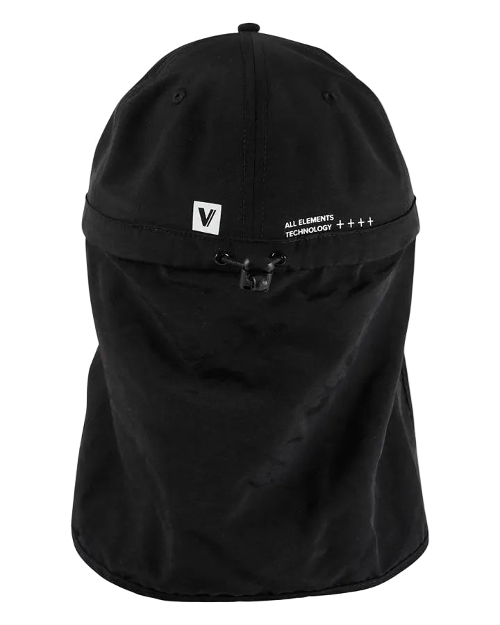 Jetpilot Venture Black Mens Legionaire Cap back view showing extended neck flap protection