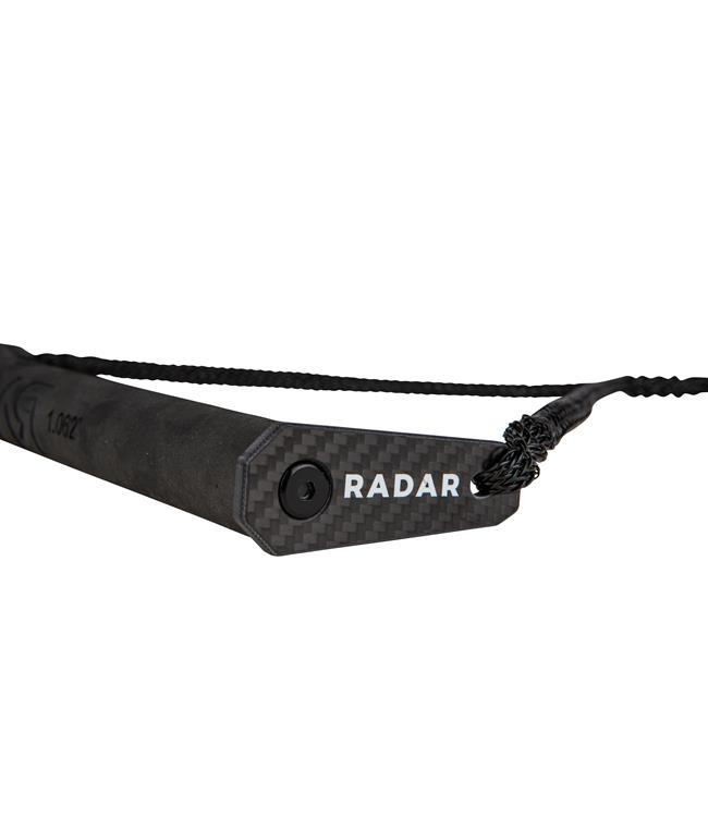 Radar Vapor Carbon Bar Lock 13'' Slalom Handle - close detail of the BarLock rope attachment point