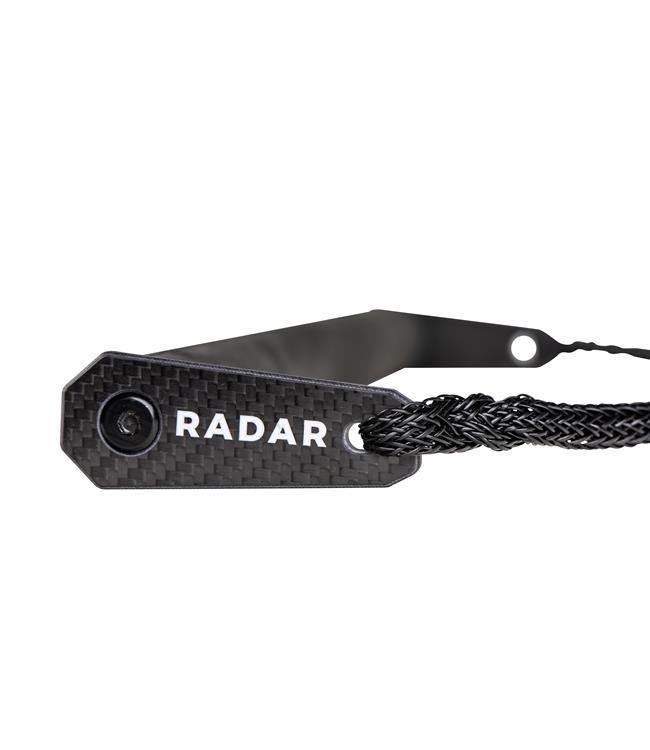 Radar Vapor Carbon Bar Lock 13'' Slalom Handle - close detail of the rope-to-bar tie-off point