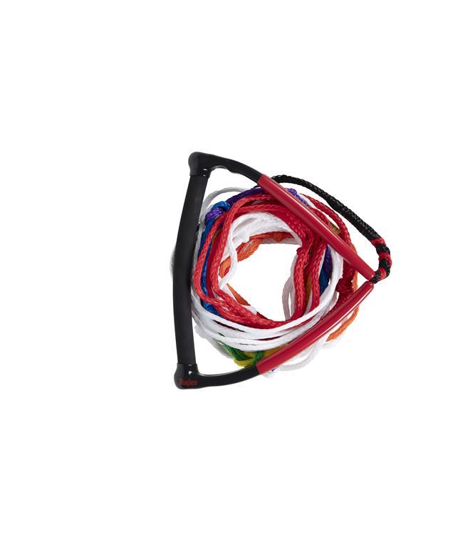 Radar Control Arc Rope & Handle Package - top view of the 13" arc bar with 8-section slalom mainline