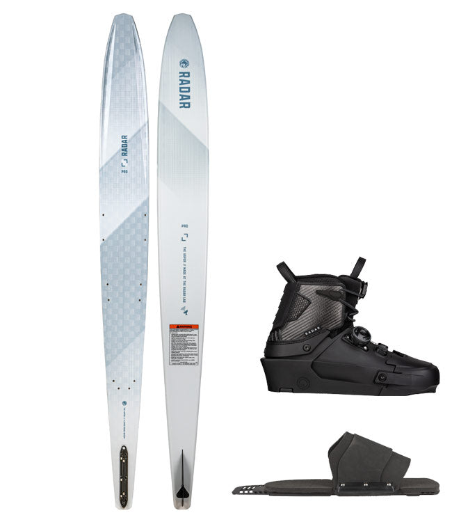 Radar Vapor Pro Build Slalom Ski with Vapor Boot & Fixed RTP (2022) - White - Waterskiers World