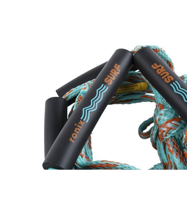 Ronix Kids Wakesurf Rope and Handle - close detail of 8in handle showing tacky Lycra grip and memory foam backing