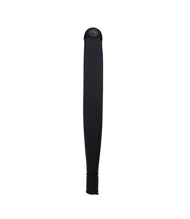 Radar Ariaprene Slalom Ski Sleeve bottom view — slip-on slalom ski sleeve shown from below with fin opening