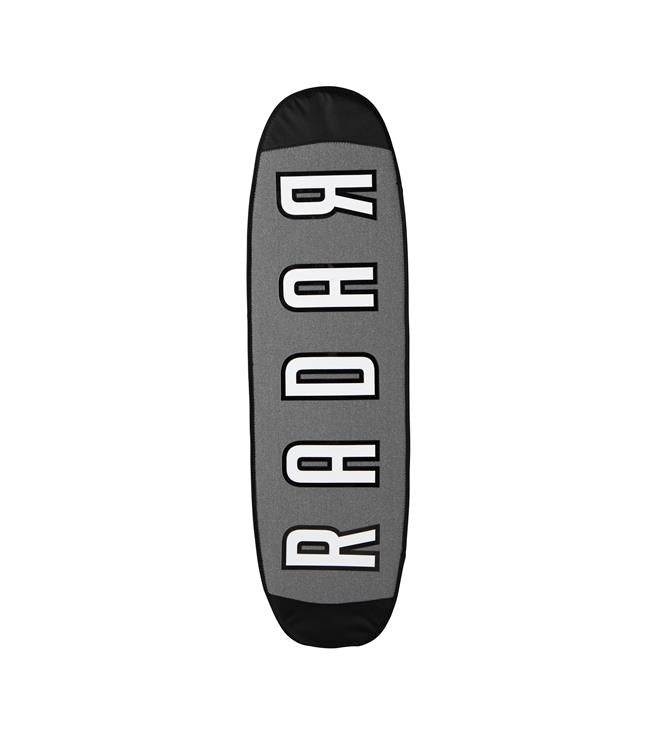 Radar Trick Neo Sleeve — 2mm neoprene trick ski cover shown from the bottom, fin opening and base panel visible